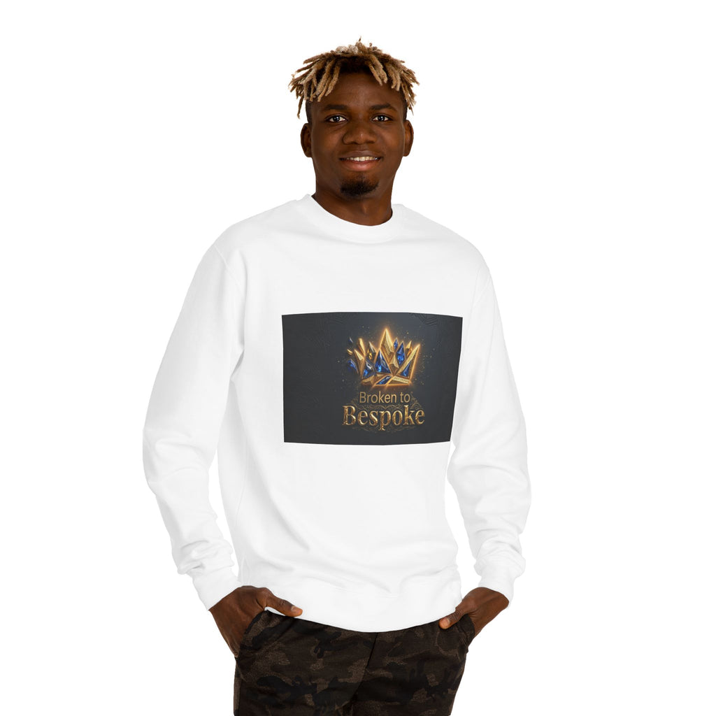 Crewneck Sweatshirt — "Broken to Bespoke" Crown Design with "My Ancestors Survived. I Will Heal" Back Quote
